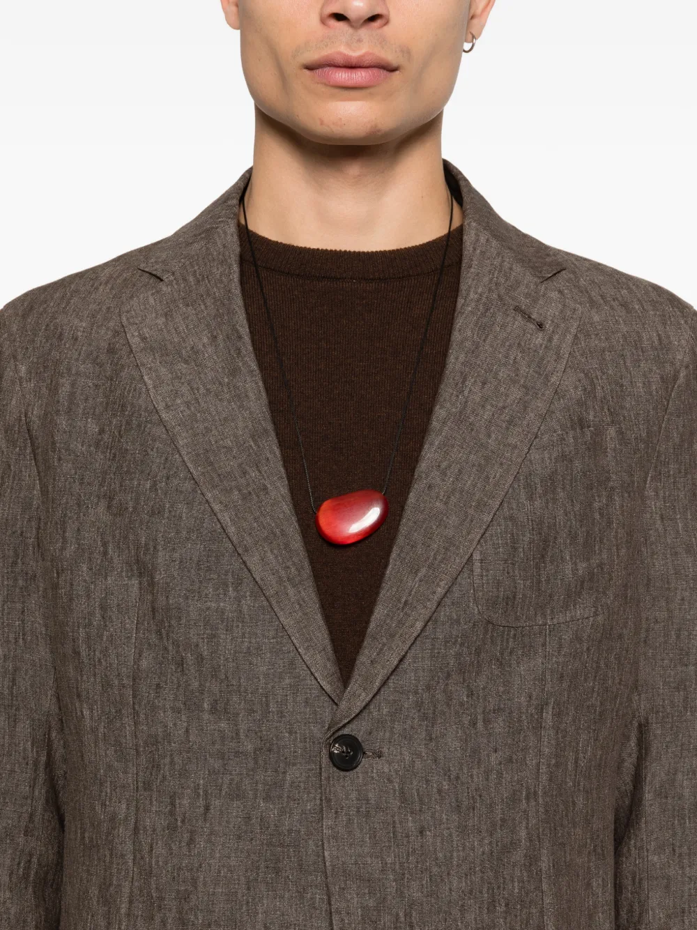 Emporio Armani ボタン ジャケット | ブラウン | FARFETCH JP