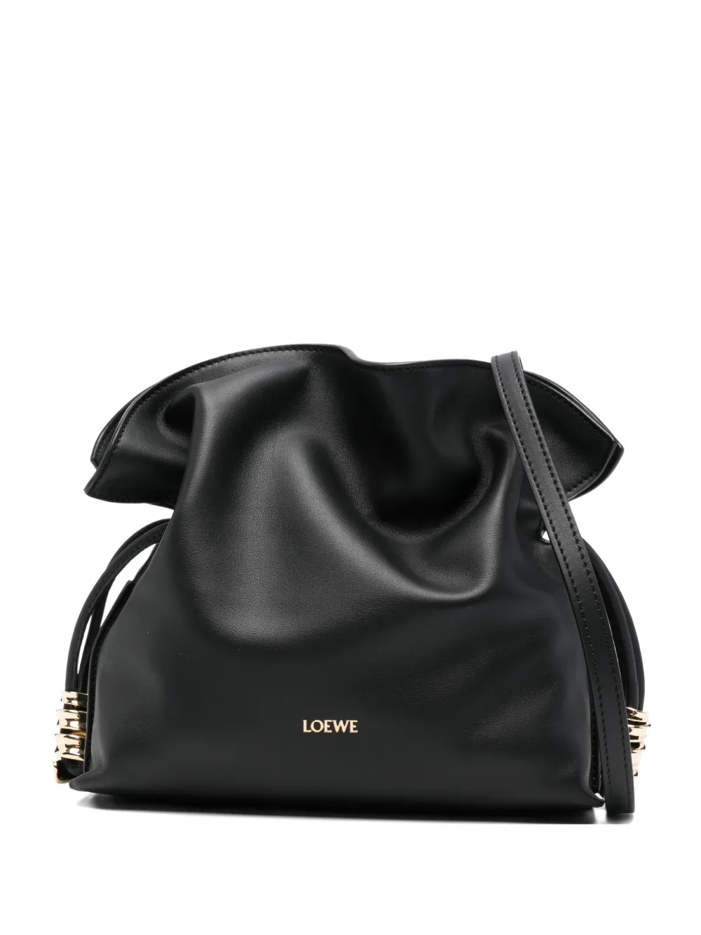 LOEWE Clutch Flamenco mini con logo - Nero