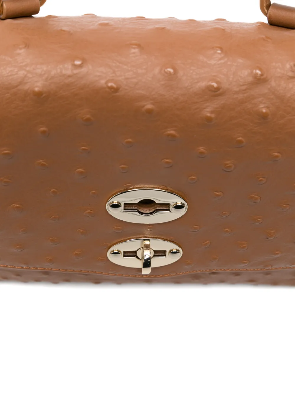 Zanellato Postina shopper met studs en draaislot Bruin