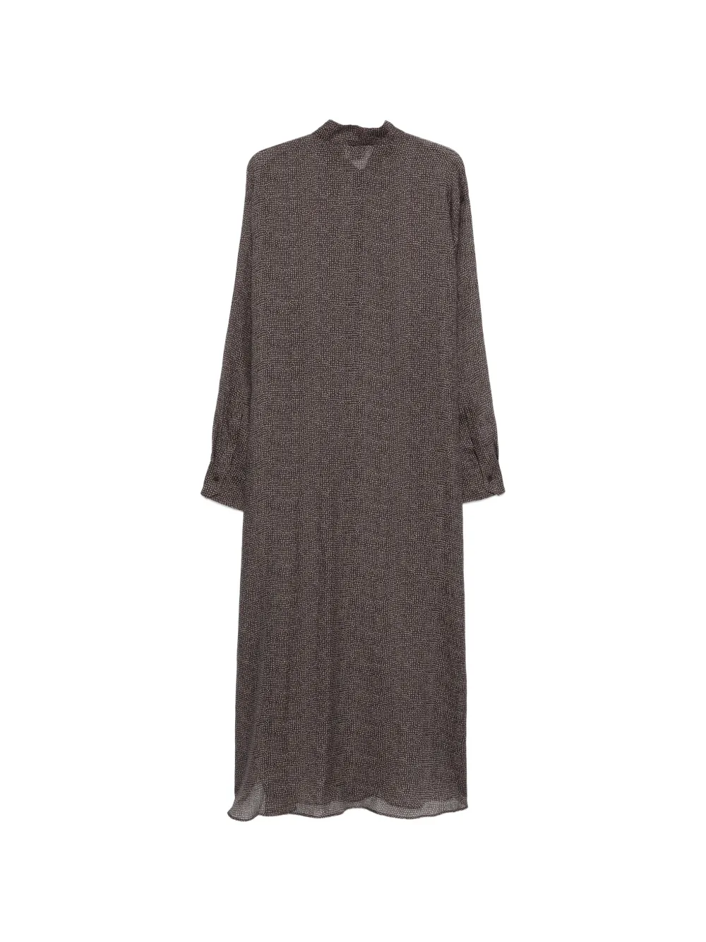  Alysi Pattern Ramie Midi Ress - Black 