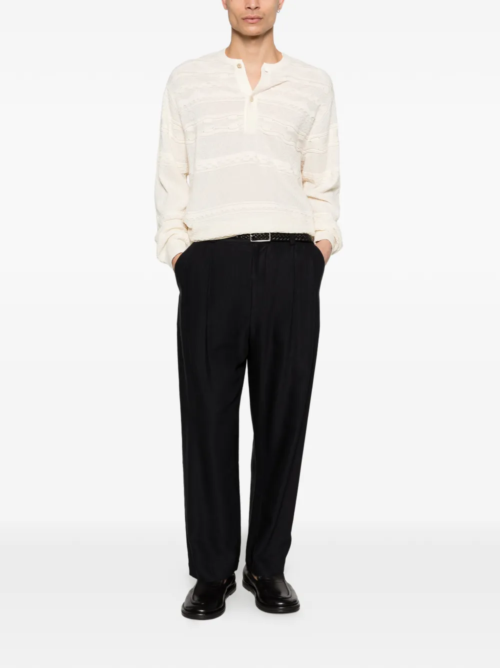  Emporio Armani Button Patterned Sweater - Neutrals 
