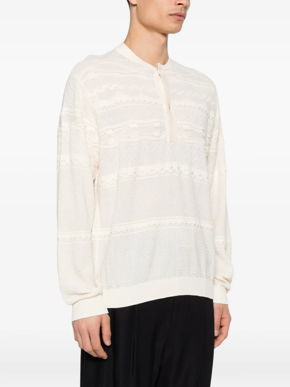  Emporio Armani Button Patterned Sweater - Neutrals 