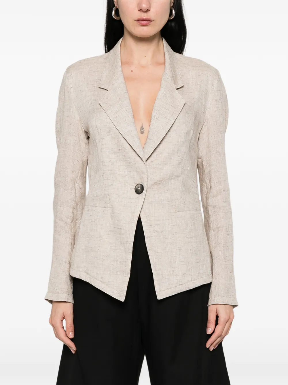 Emporio Armani Single-button Blazer - Neutrals 