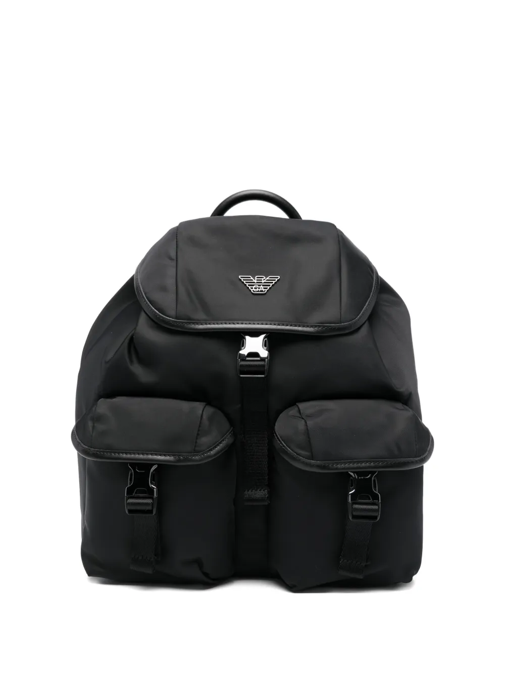 Emporio Armani logo-plaque backpack - Nero