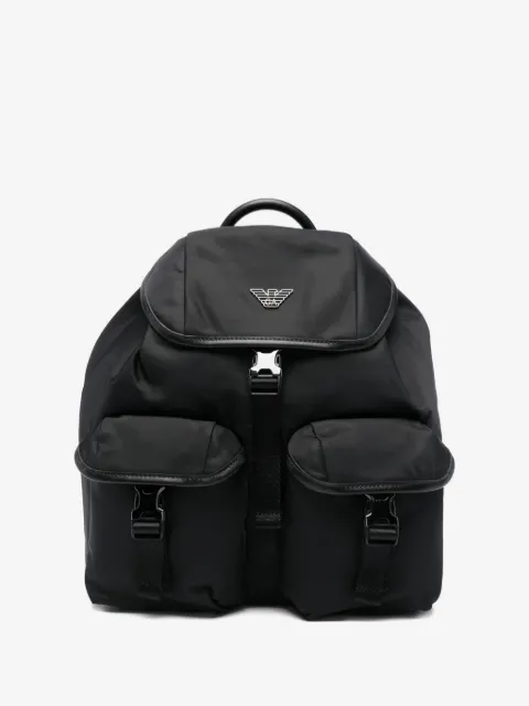 Emporio Armani flap buckle backpack