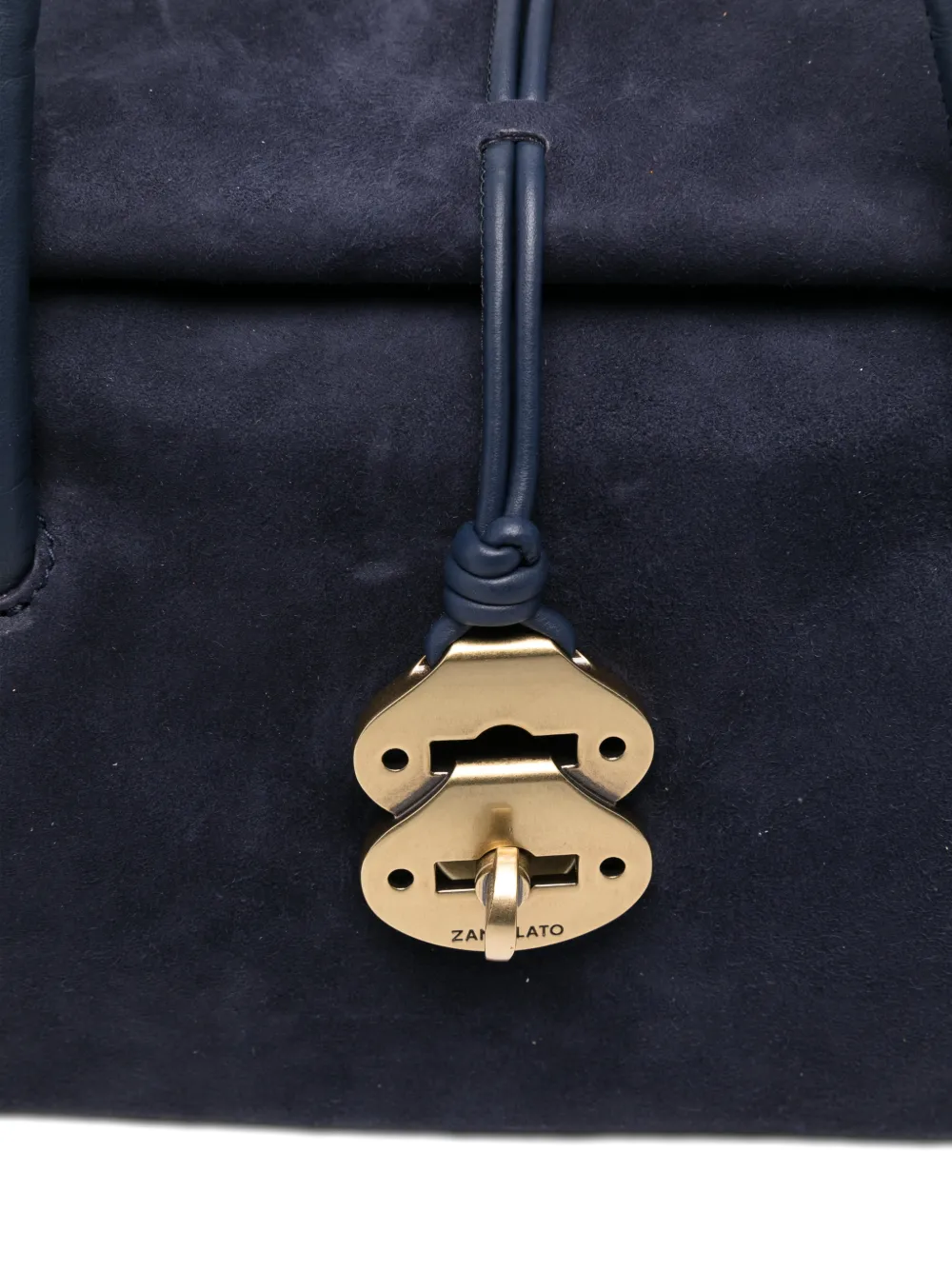  Zanellato Dotta Top Handle Lock Tote Bag - Blue 