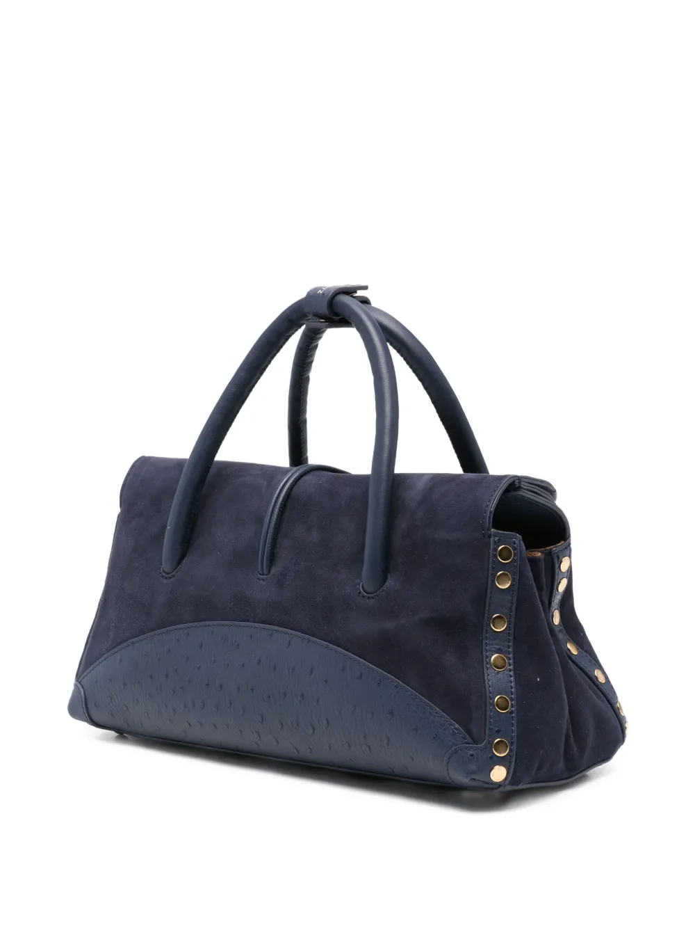  Zanellato Dotta Top Handle Lock Tote Bag - Blue 