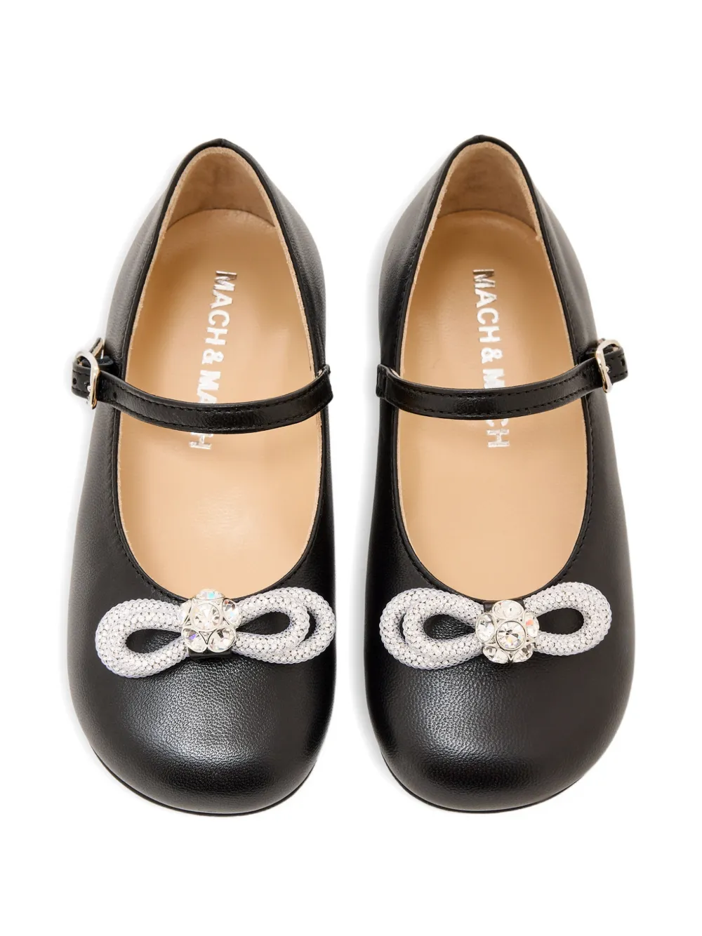 MACH & MACH crystal-bow ballerinas Zwart