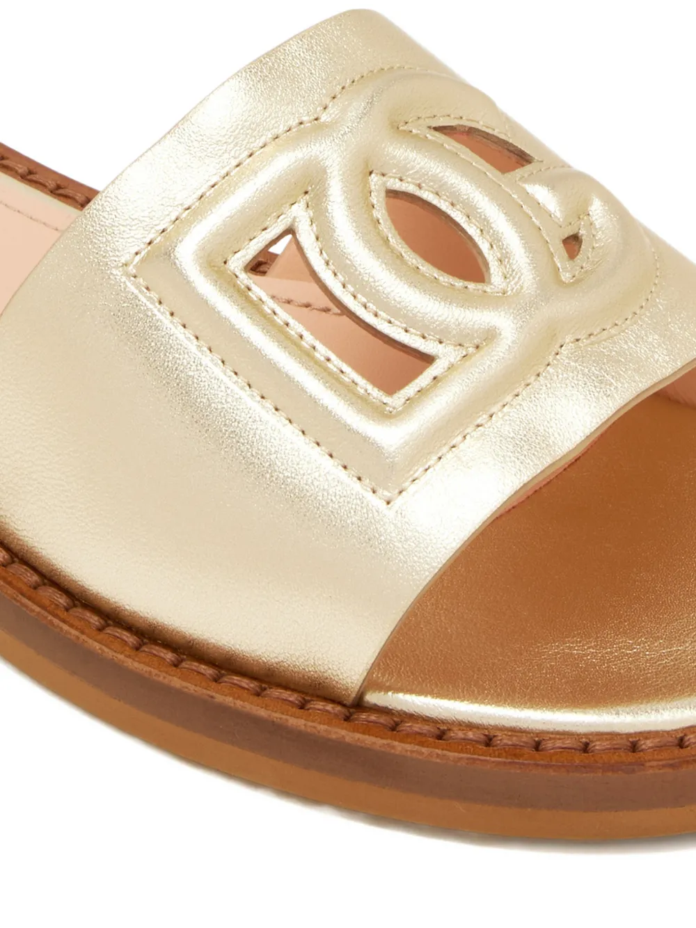 Dolce & Gabbana Kids Sandalen met logo Goud