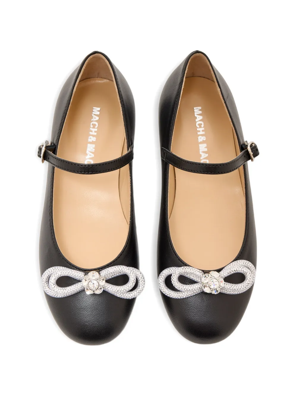 MACH & MACH double bow ballerina Zwart