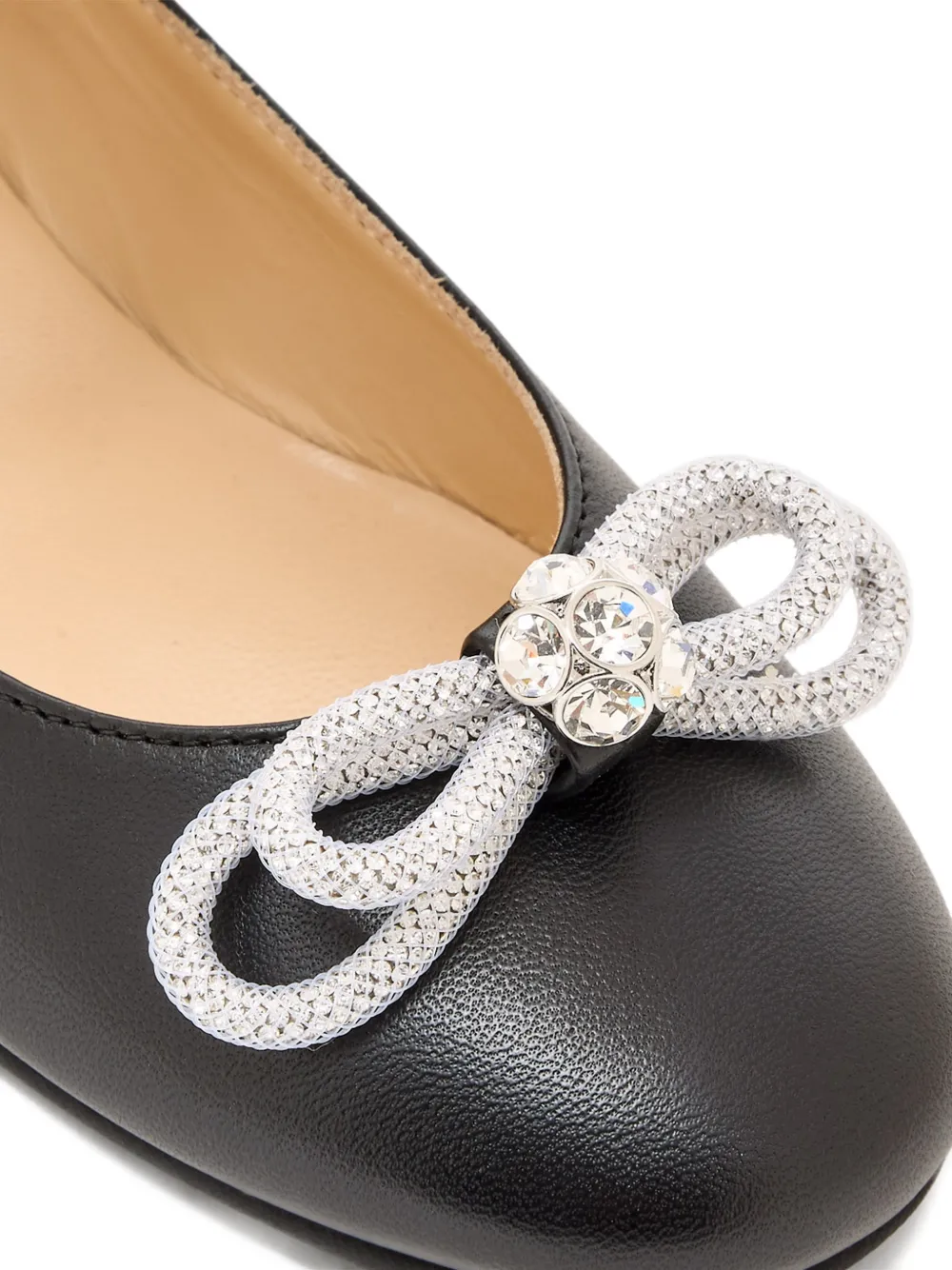 MACH & MACH double bow ballerina Zwart