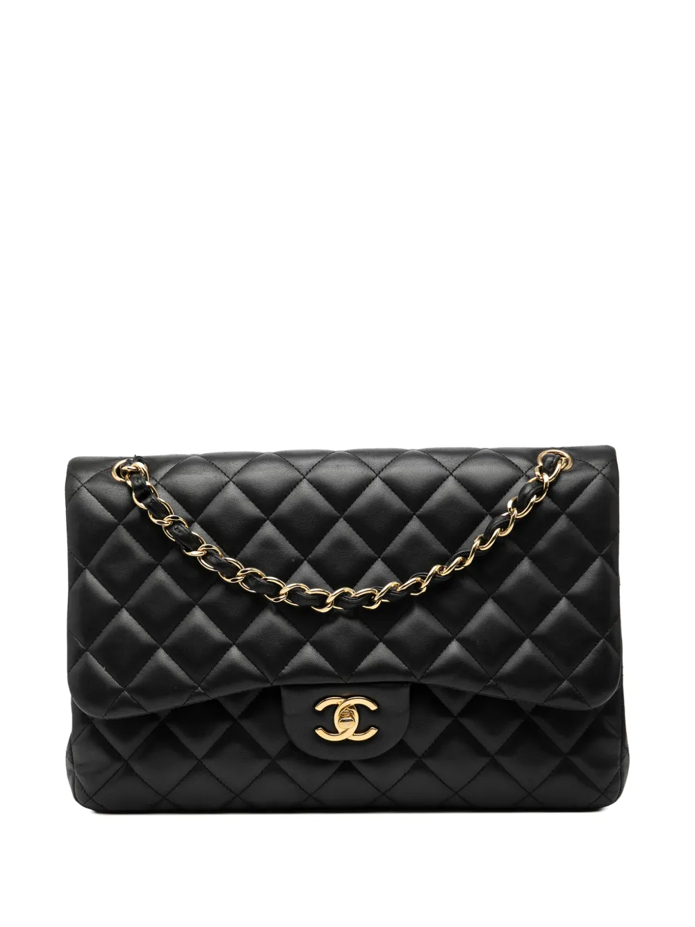CHANEL Pre-Owned 2012-2013 Jumbo Classic Lambskin Double Flap shoulder bag - Nero