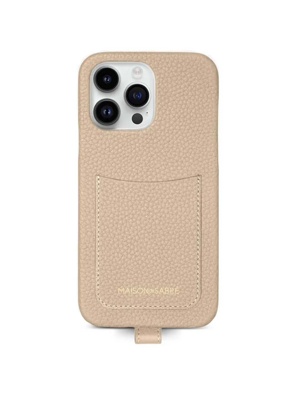  Maison De Sabré Sling Leather Iphone 14 Pro Phone Case - Neutrals 