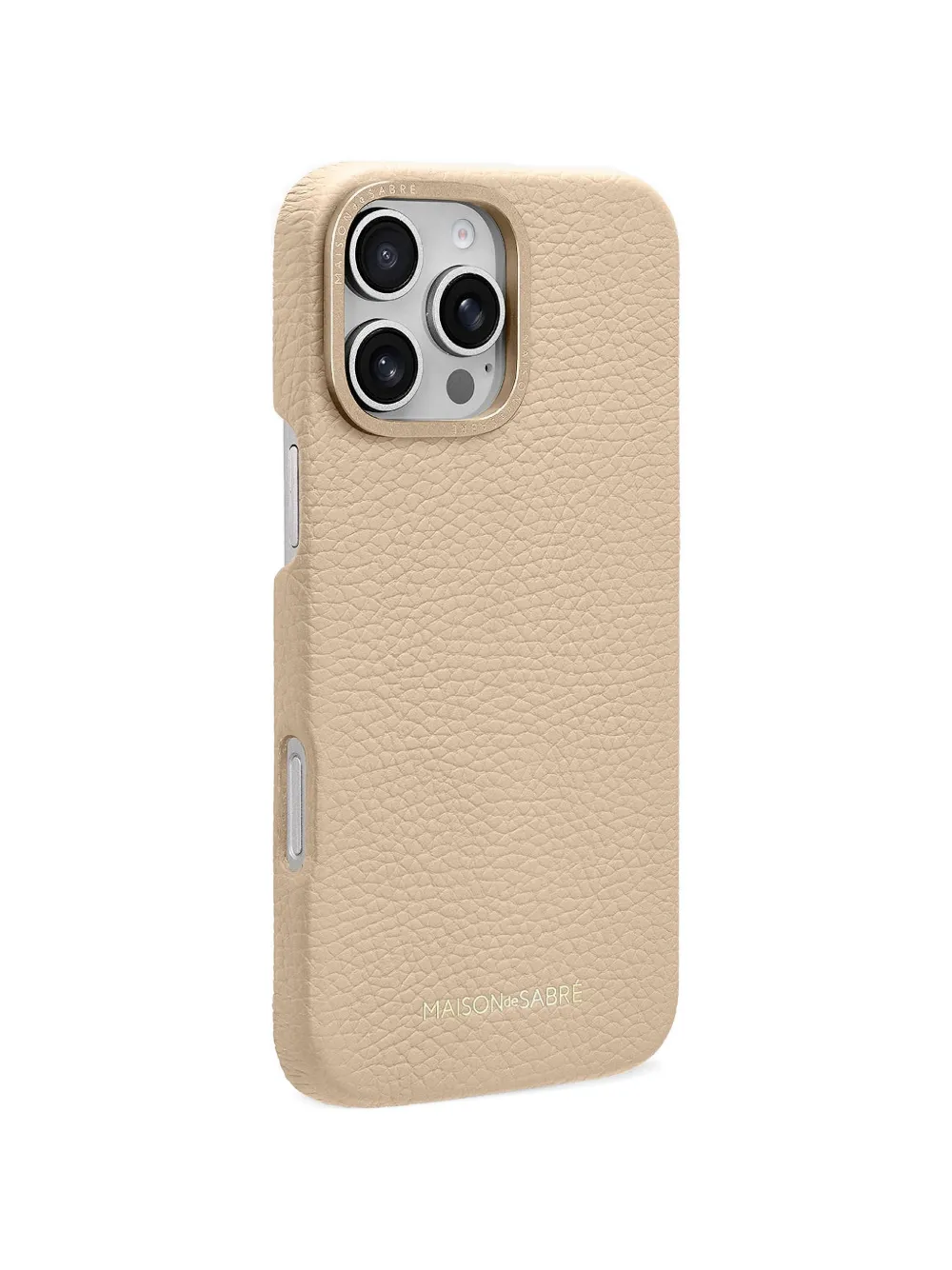  Maison De Sabré Leather Iphone 16 Pro Max Phone Case - Neutrals 