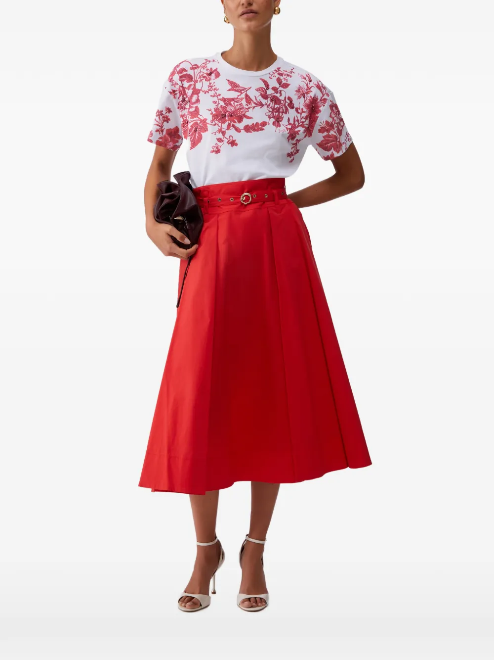 LIU JO floral-print T-shirt - Bianco