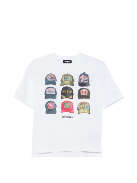 DSQUARED2 KIDS hats-print T-shirt