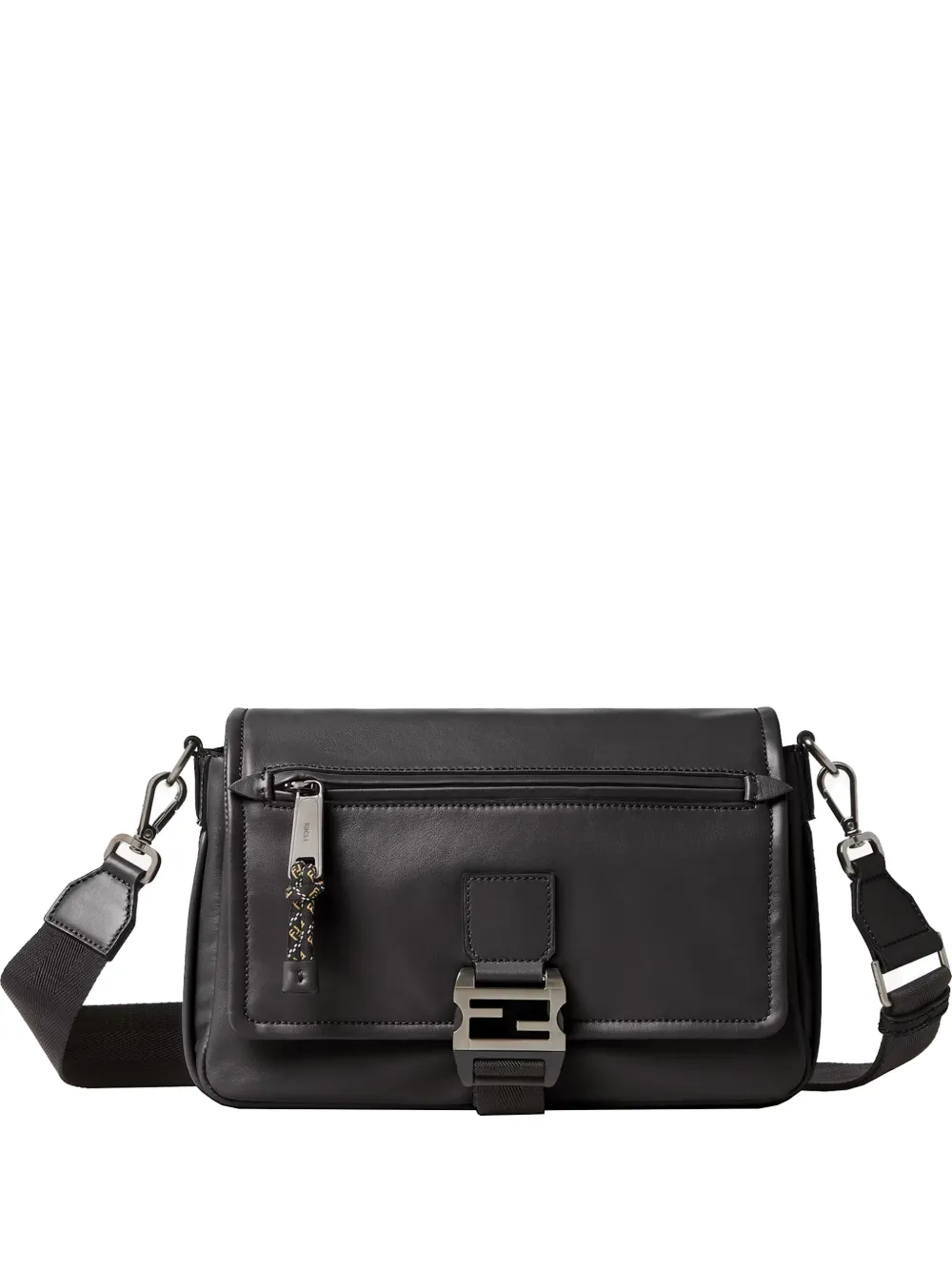 FENDI Flux leather messenger bag - Schwarz