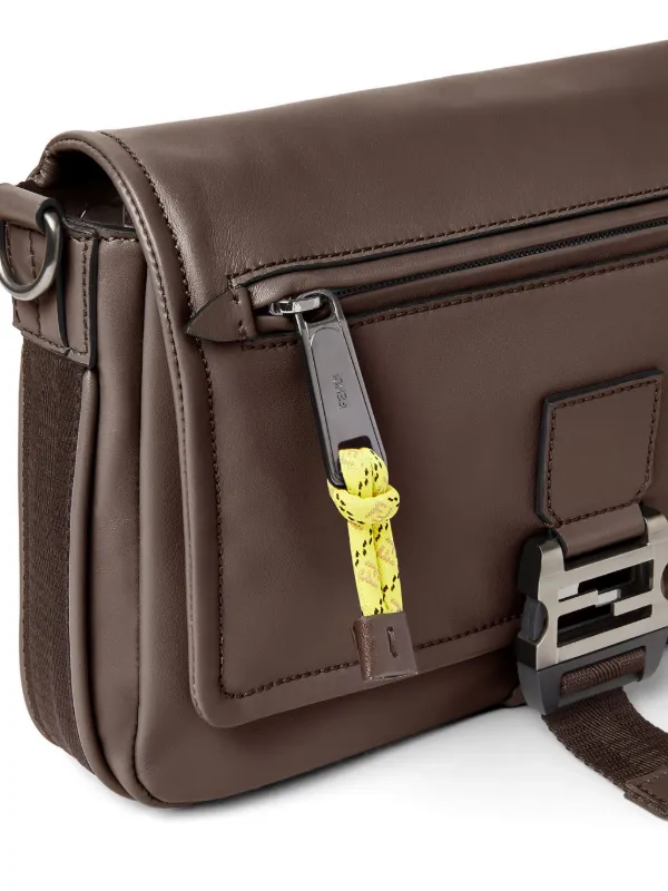 FENDI Flux Leather Messenger Bag | Brown | FARFETCH ID