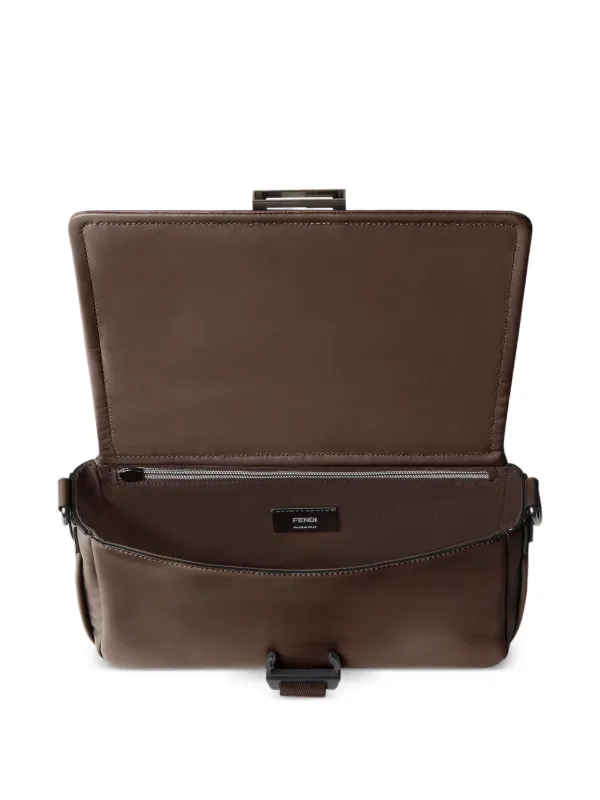 FENDI Flux Leather Messenger Bag | Brown | FARFETCH ID