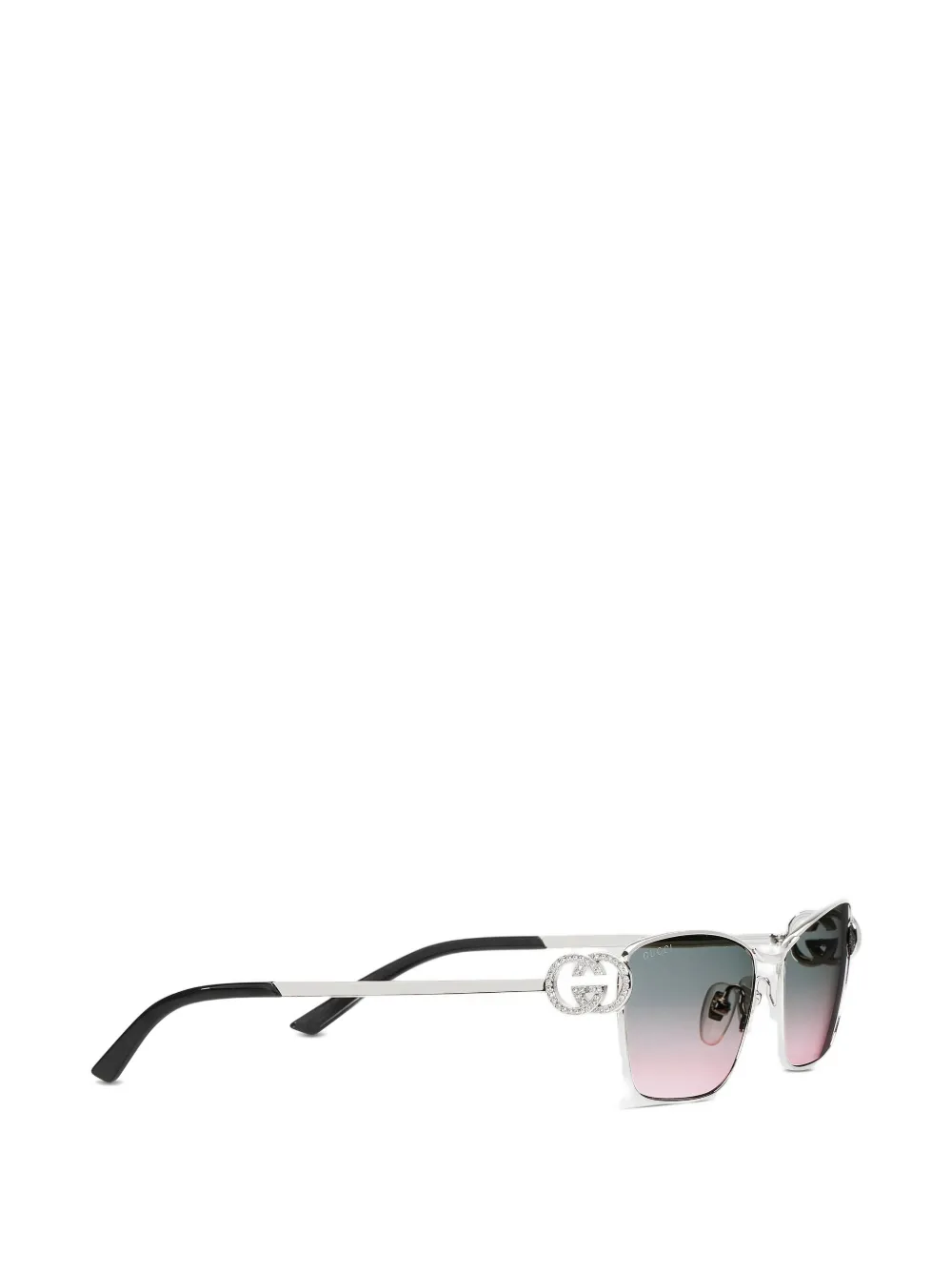 Gucci Eyewear Zonnebril met rechthoekig montuur Zilver