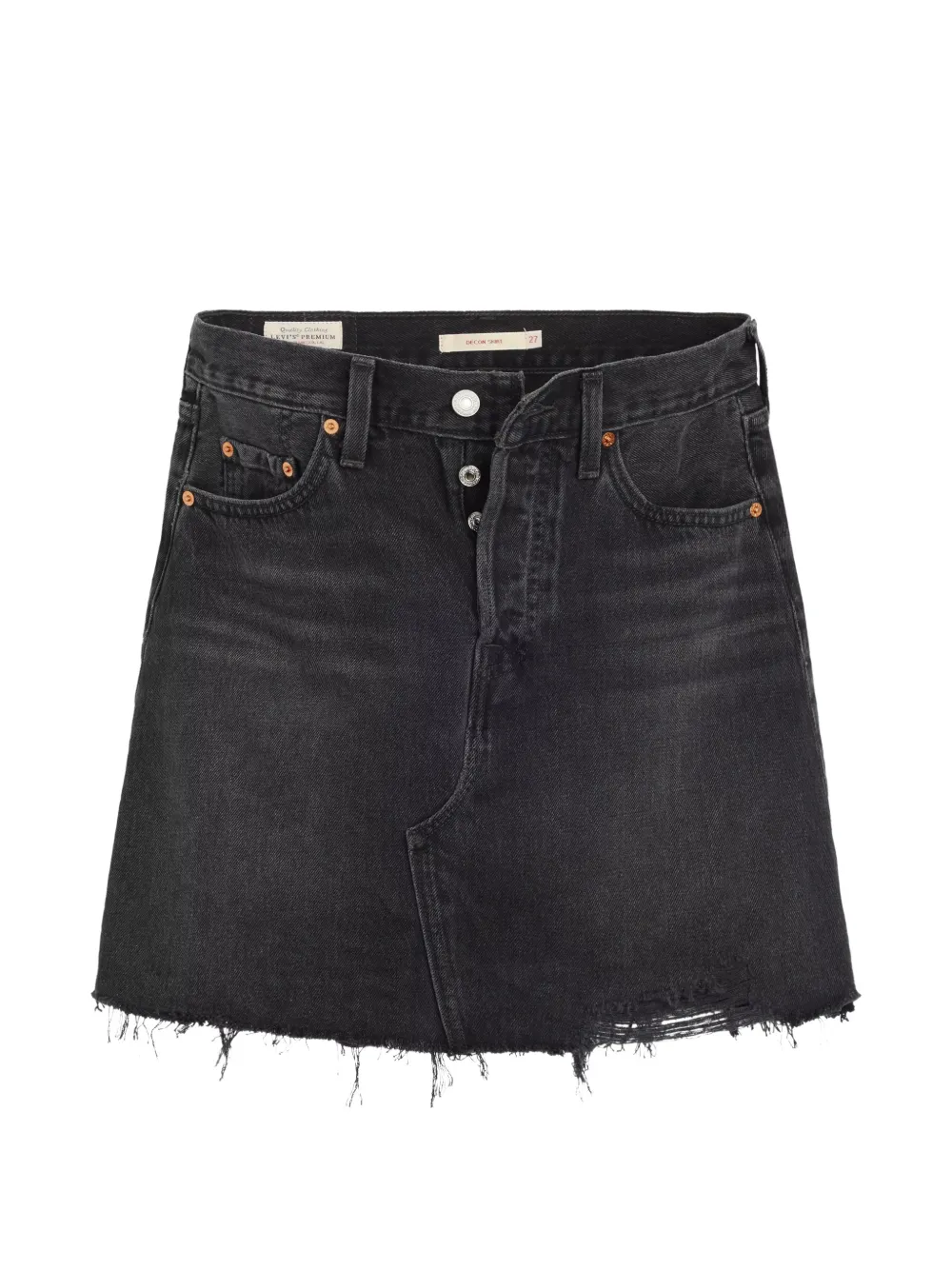 Levi's Deconstructed distressed raw-cut mini skirt - Nero