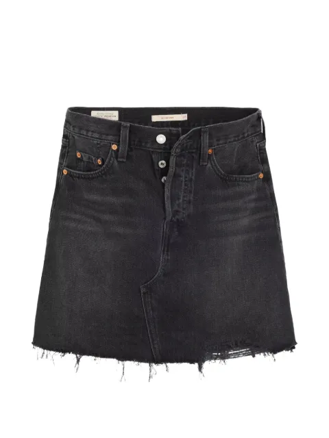 Levi's Deconstructed distressed raw-cut mini skirt