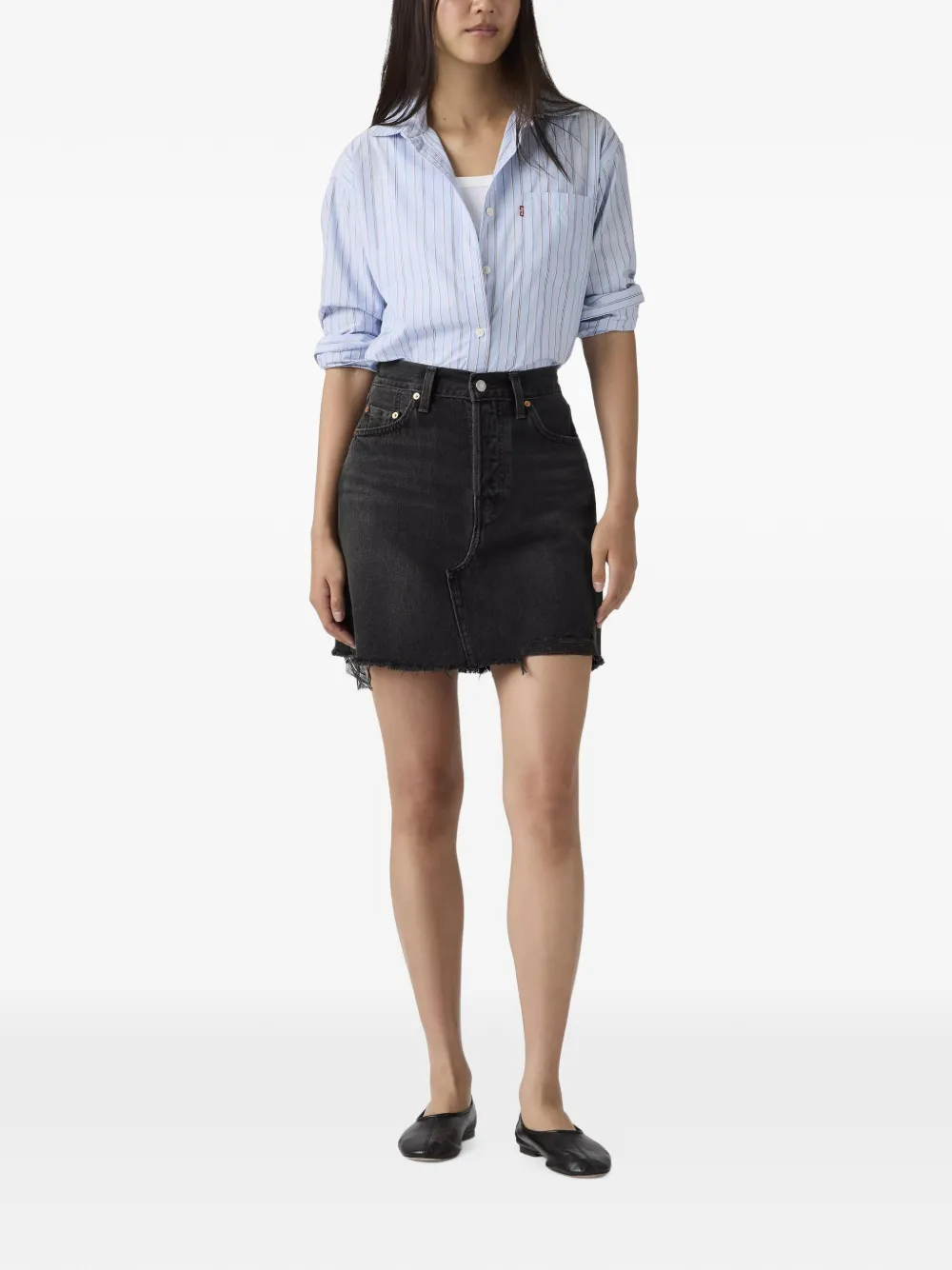 Levi's Deconstructed gerafelde mini-rok Zwart