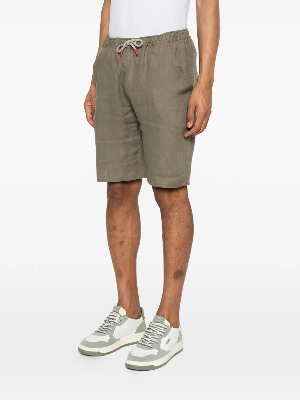 Kiton Shorts met trekkoord Groen