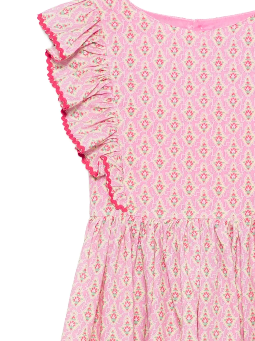  Siola Ruffled Patterned Dress - Pink 