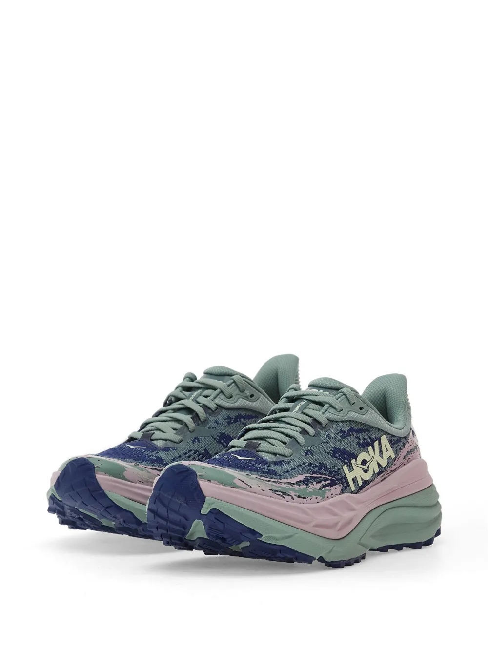 HOKA Sneakers met print Groen