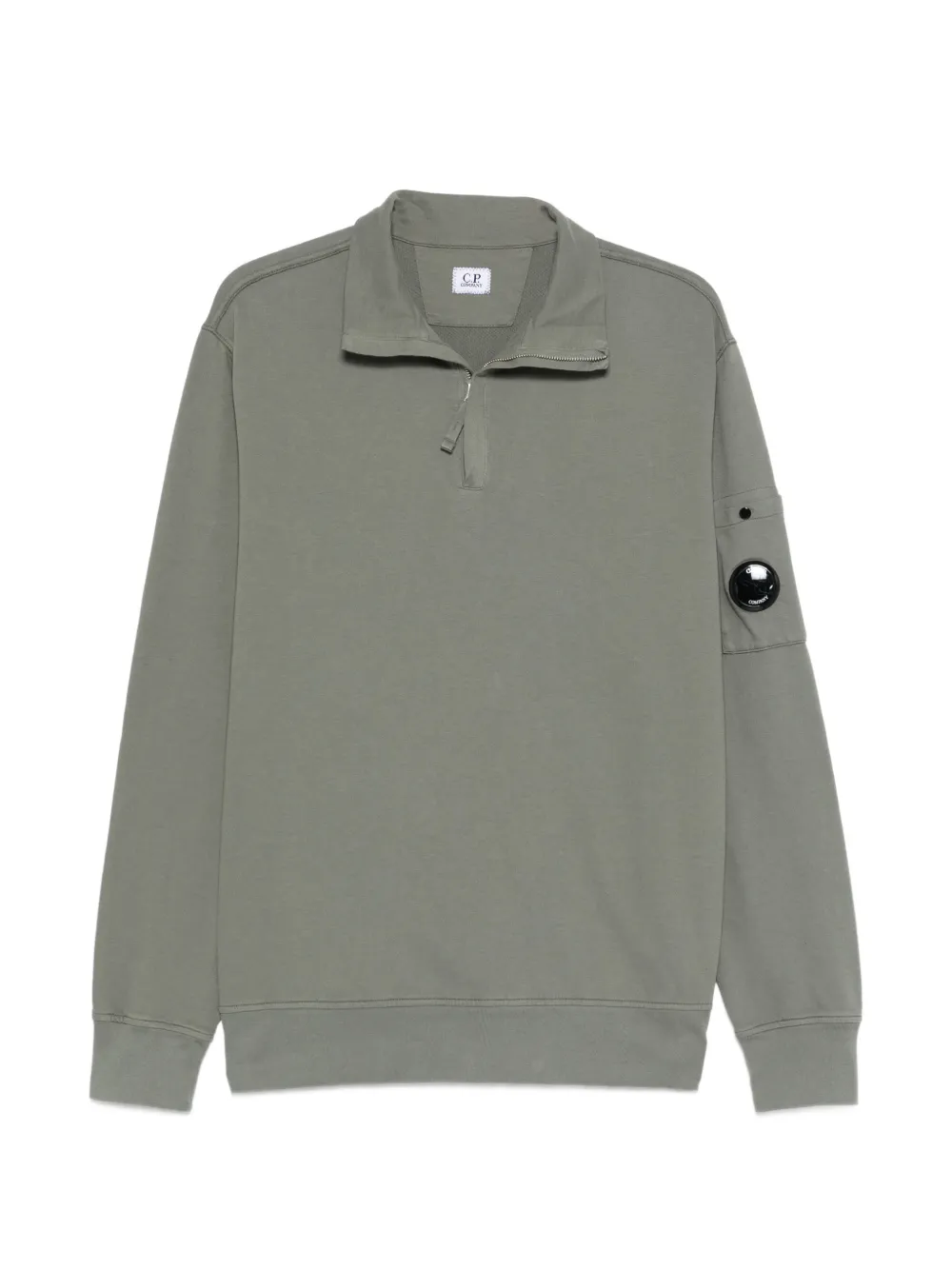 C.P. Company quarter-zip appliqué sweatshirt - Verde