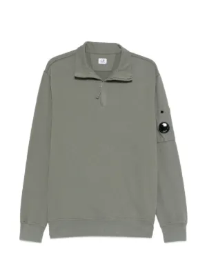 Stone Island 6100028 half-zip patch-logo Sweater | Green | FARFETCH