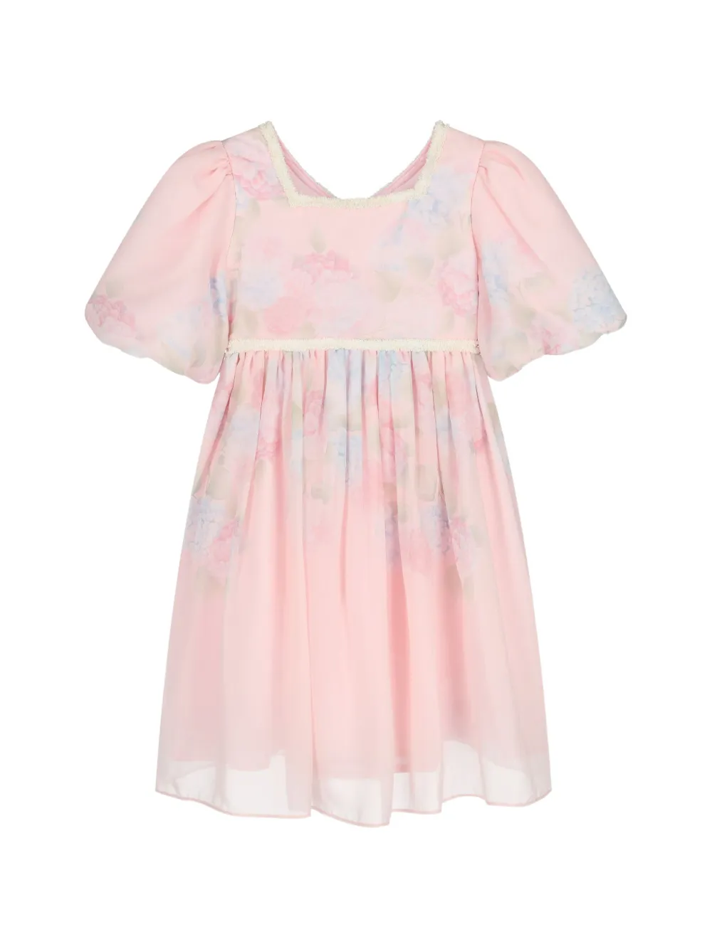 Patachou Abito in chiffon a fiori - Rosa