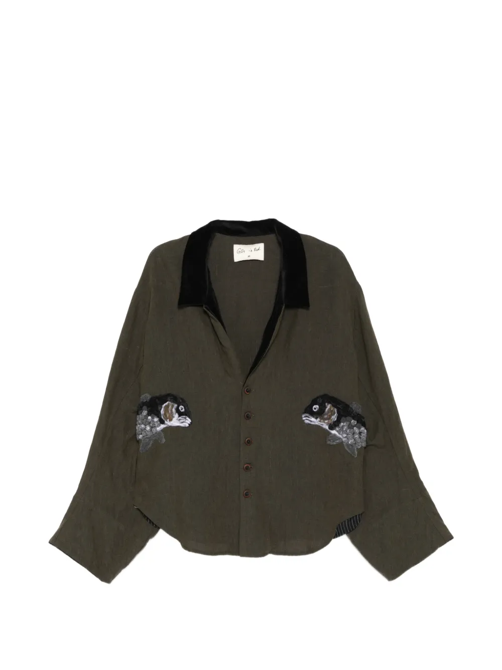 GG IN RED applique button jacket - Verde