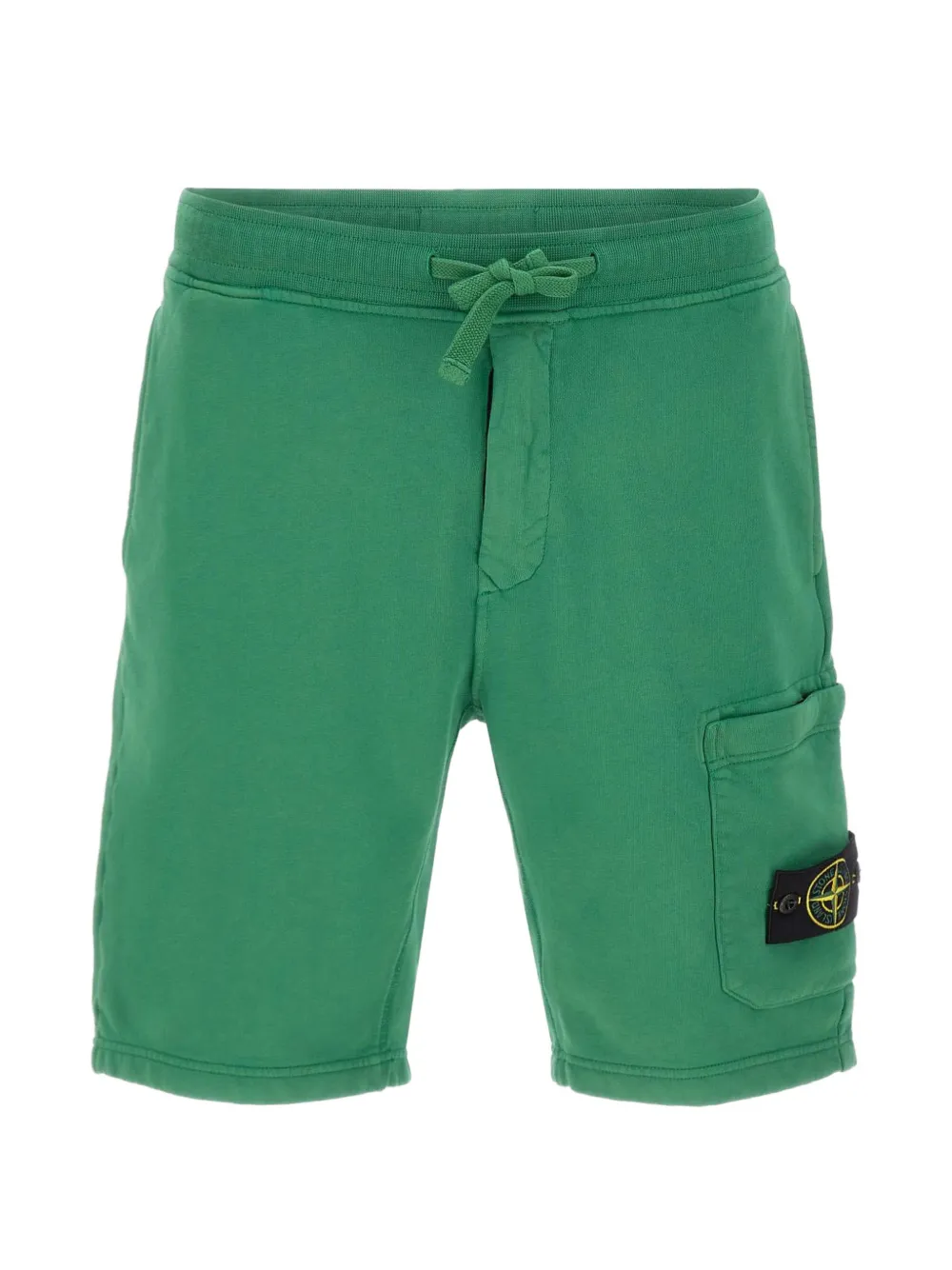 Stone Island badge drawstring cotton shorts - Verde
