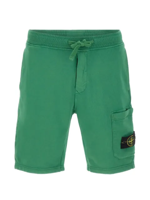 Stone Island badge drawstring cotton shorts