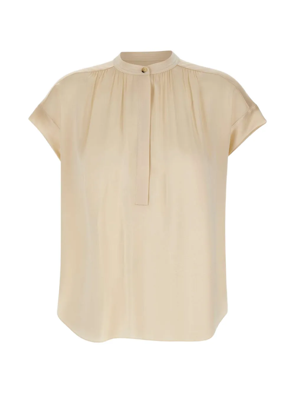 Vince button-placket gathered silk blouse - Toni neutri