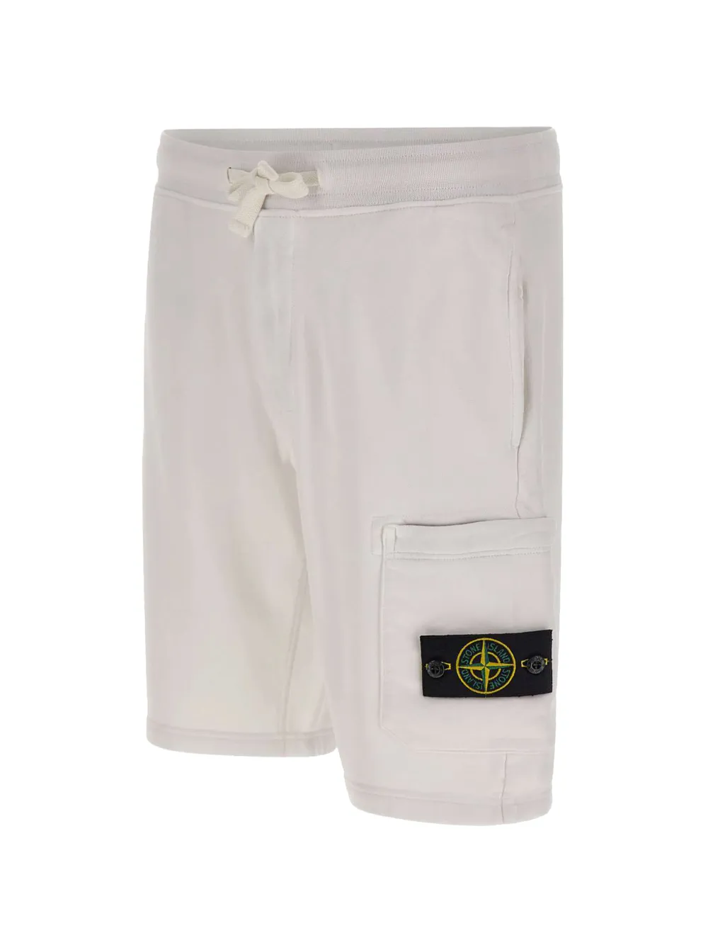  Stone Island Badge Pocket Organic Cotton Shorts - White 
