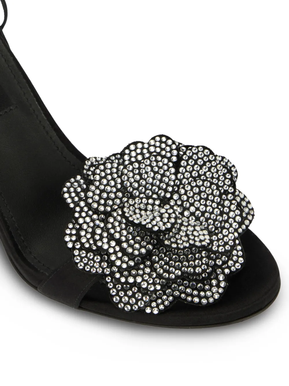 Philipp Plein Sandalen met bloem-applicatie en veters Zwart