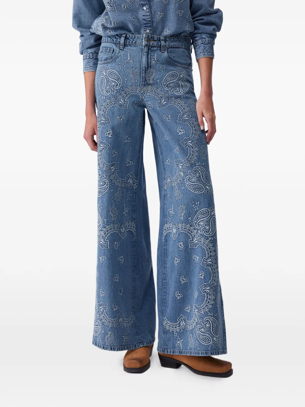 Liu Jo Embroidery Flared Jeans - Blue 