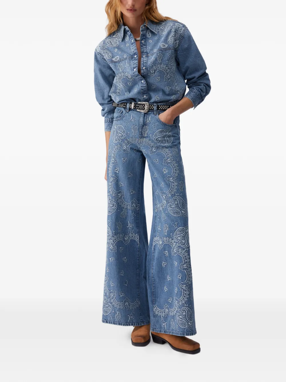  Liu Jo Embroidery Flared Jeans - Blue 