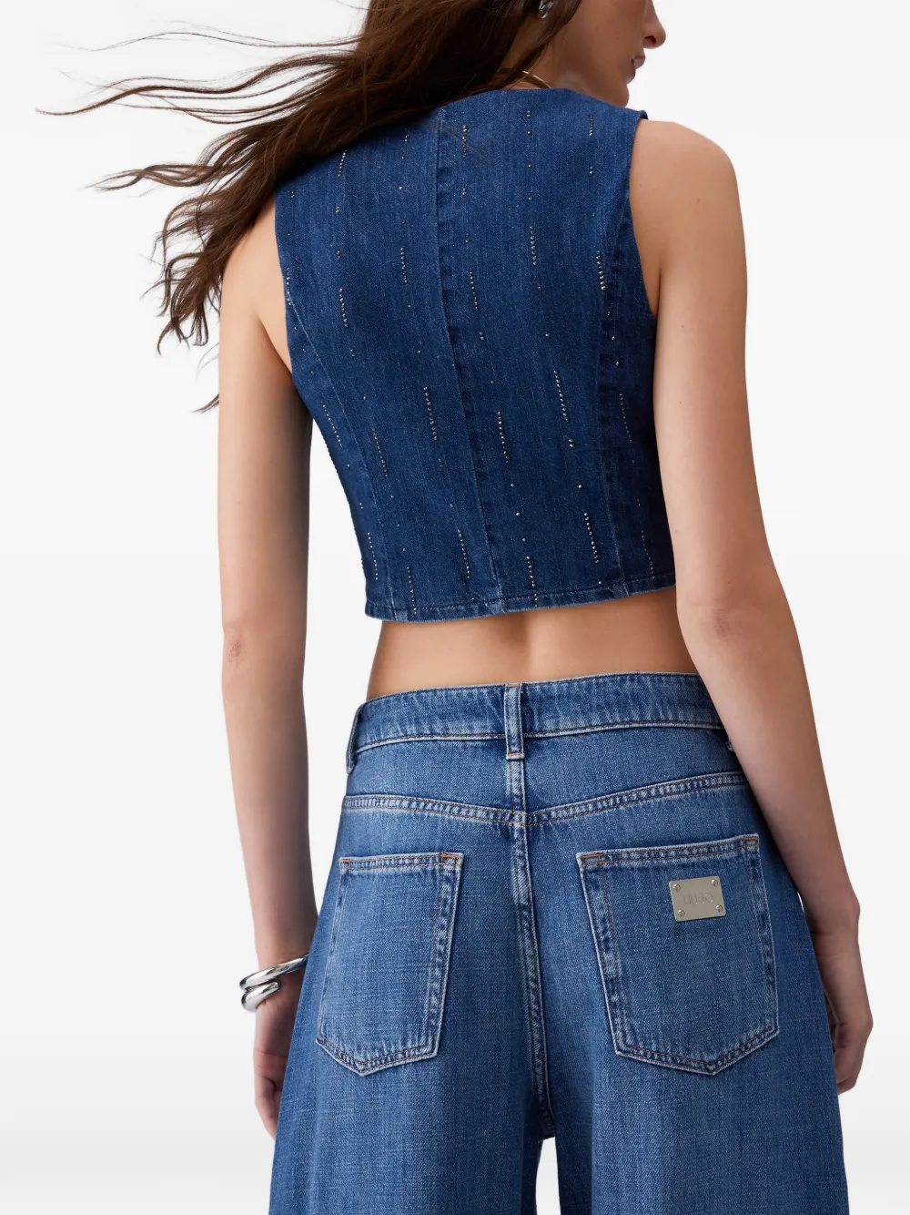 LIU JO Gilet met stras Blauw