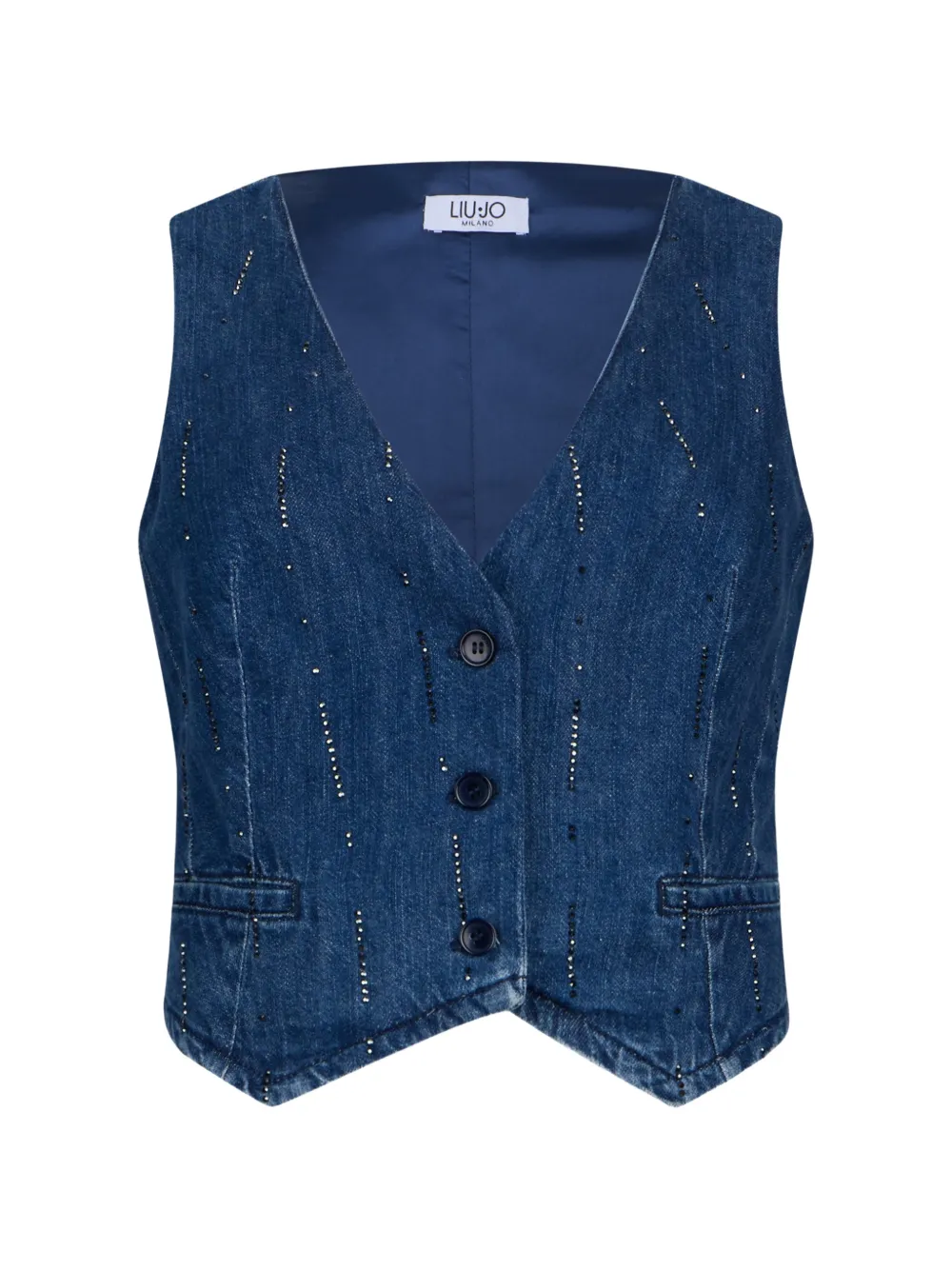 LIU JO rhinestone waistcoat - Blue