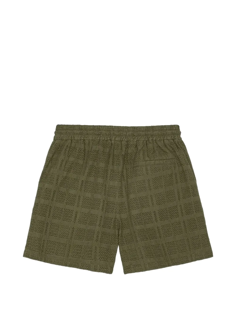 Les Deux Opengewerkte shorts met trekkoord Groen