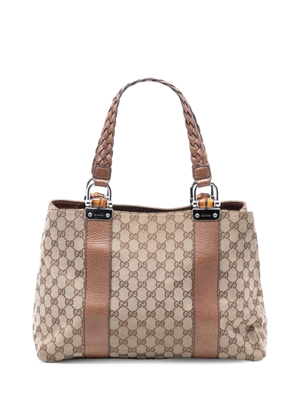 Gucci Pre-Owned 2016-2026 Medium GG Canvas Bamboo Libeccio tote bag - Marrone