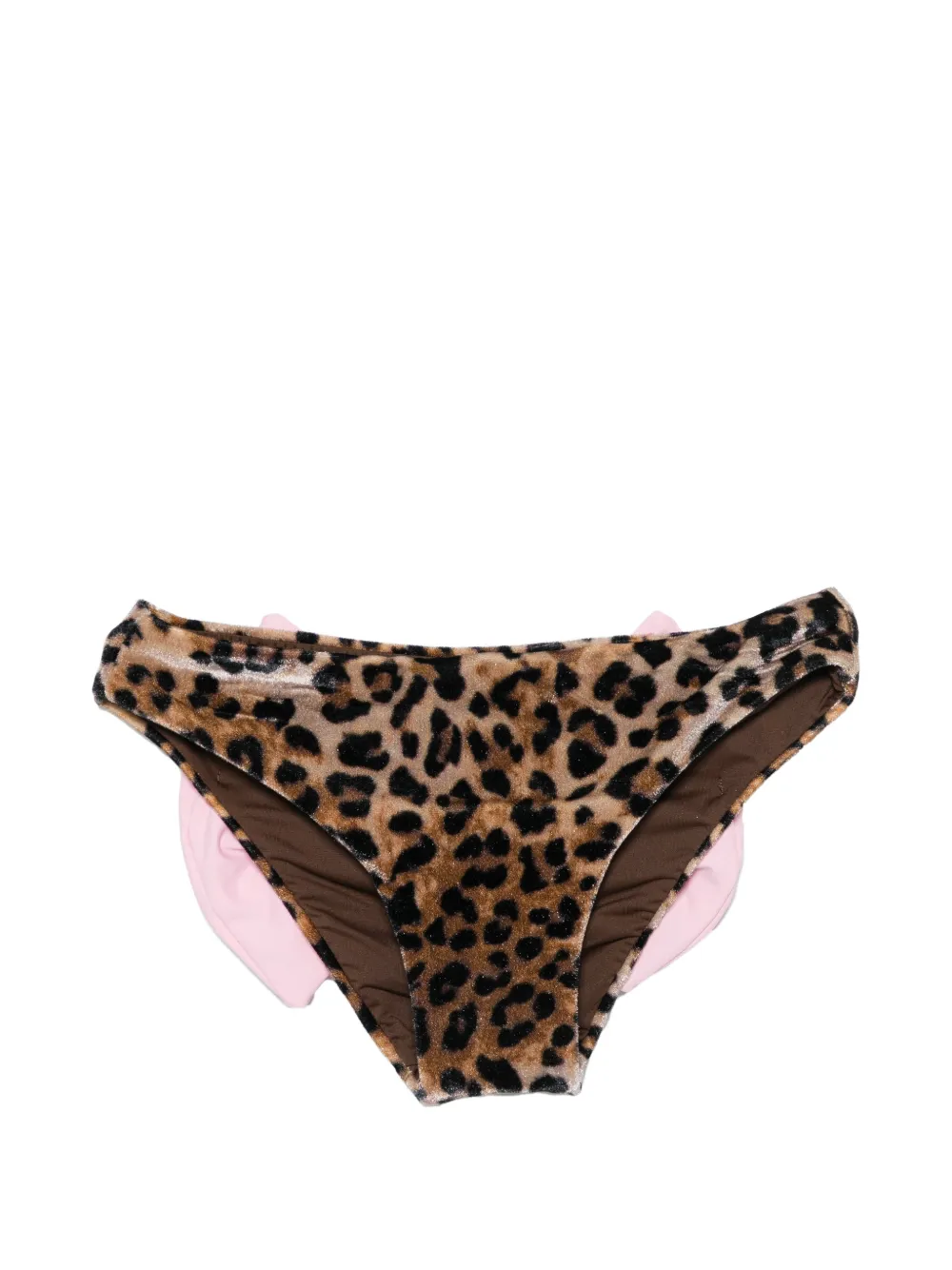 MC2 Saint Barth Kids bow-detail leopard-print bikini bottoms - Toni neutri