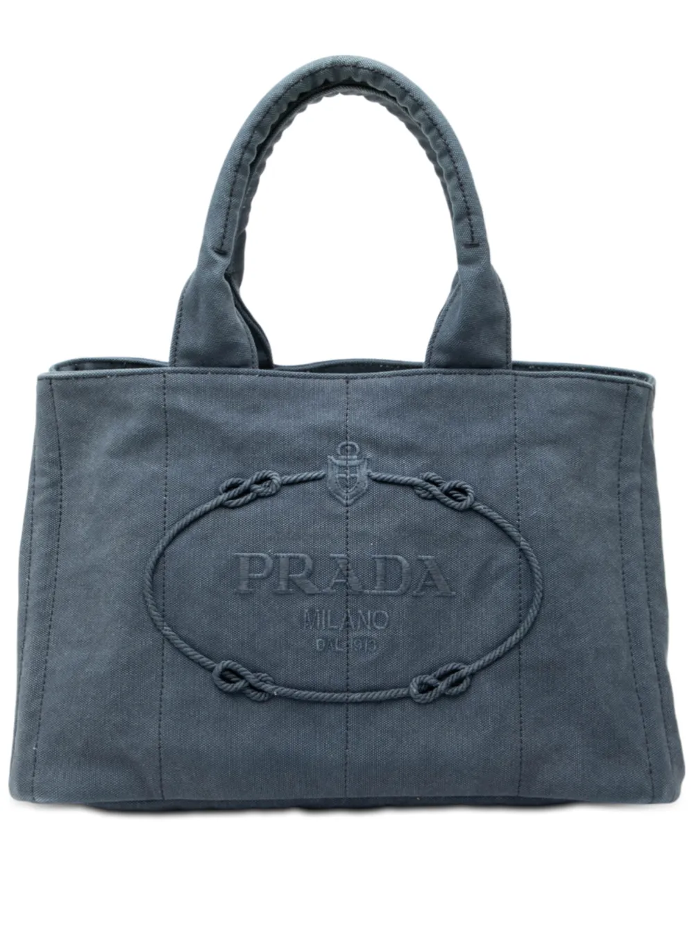 Prada Pre-Owned 2013-2026 Denim Canapa Logo tote bag - Blu