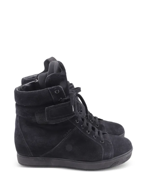 Prada Pre-Owned スエード スニーカー | ブラック | FARFETCH JP