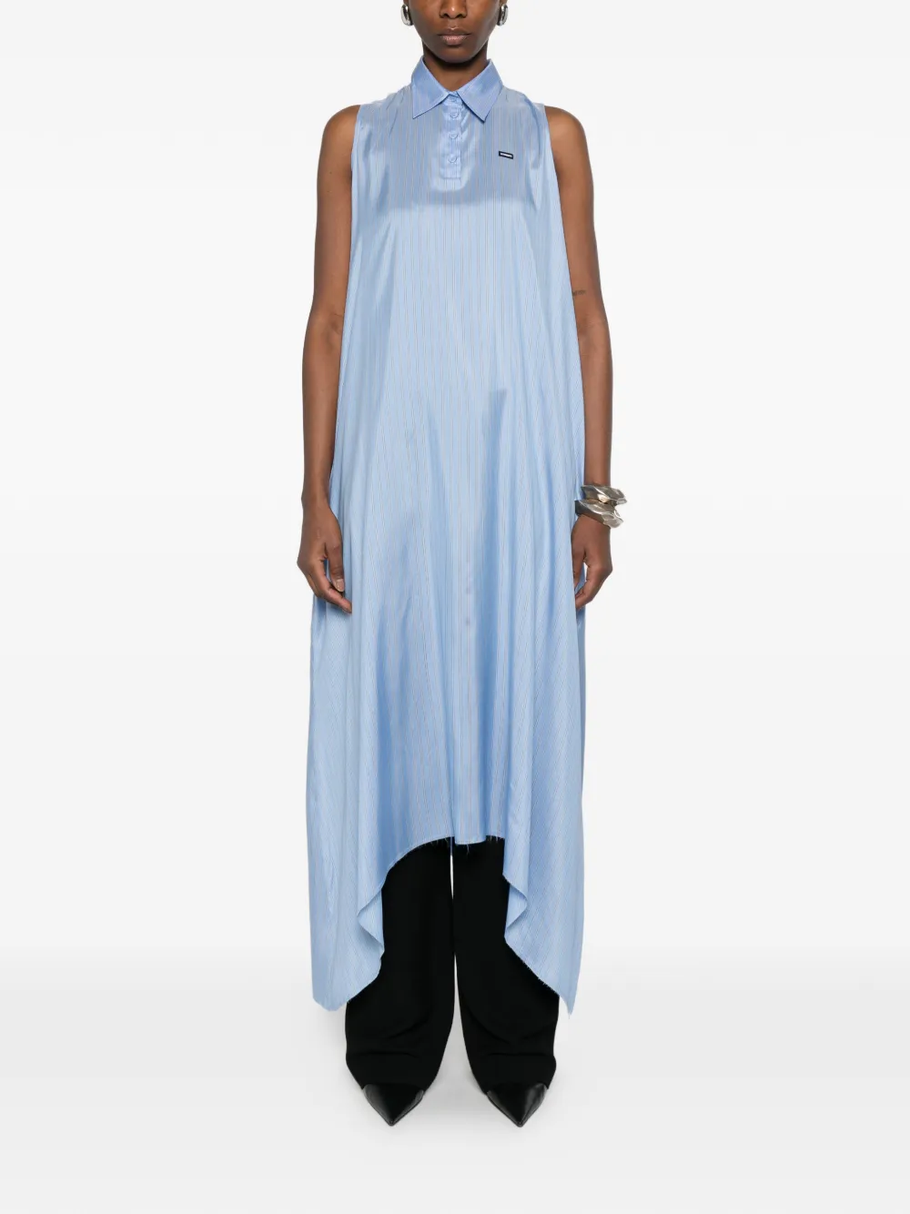 VETEMENTS Jurk met krijtstreep Blauw