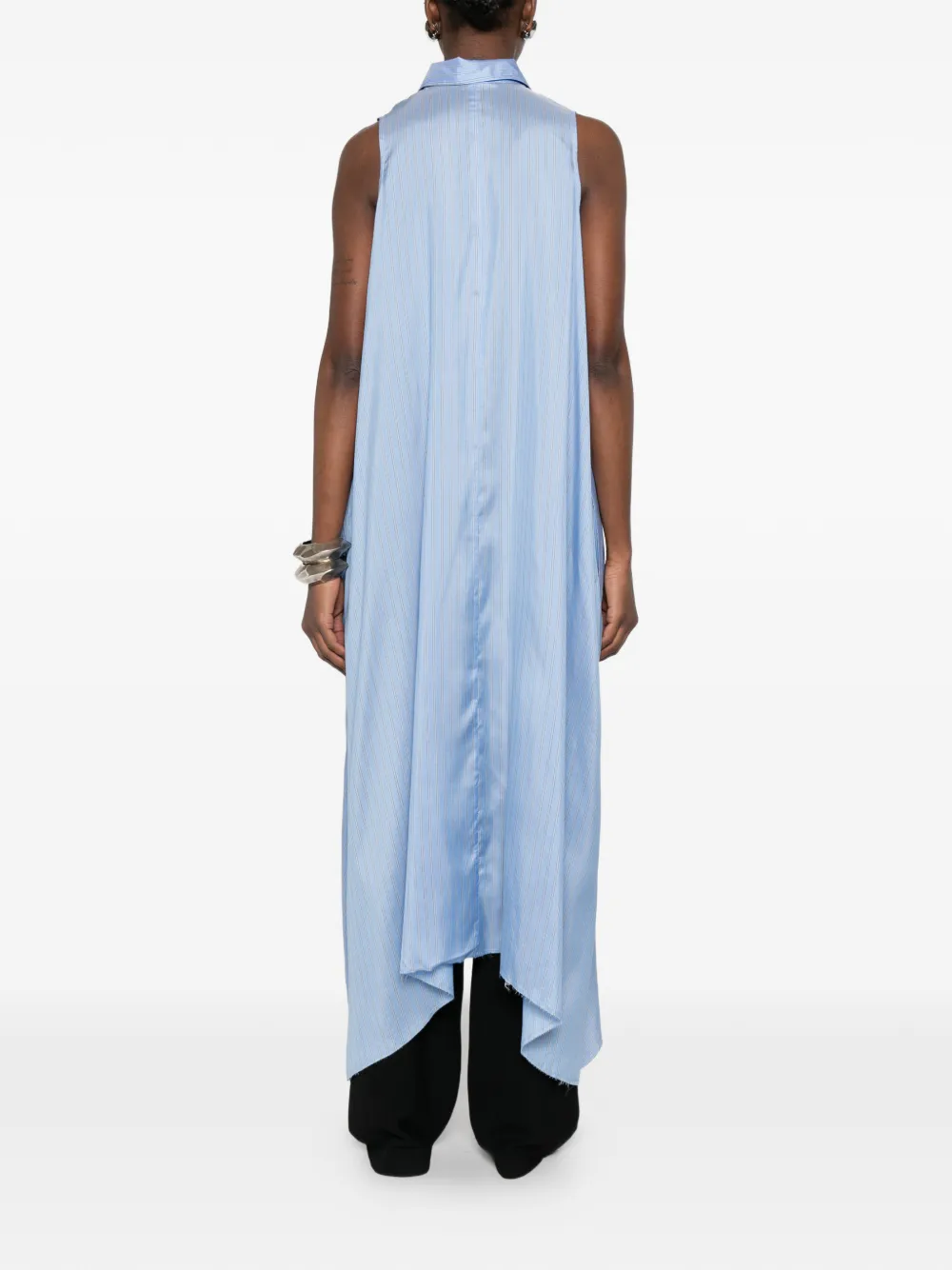 VETEMENTS Jurk met krijtstreep Blauw